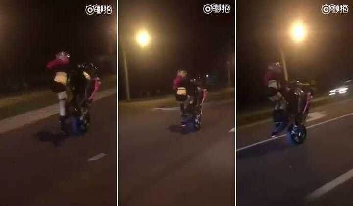 Clip: Nữ quái xế hở bạo bốc đầu môtô trên phố
