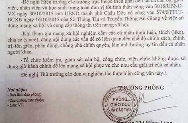 Thu hồi văn bản cấm giáo viên, học sinh bình luận trên Facebook