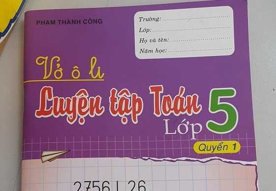 Vở luyện tập Toán lớp 5 sai ngay từ trang bìa