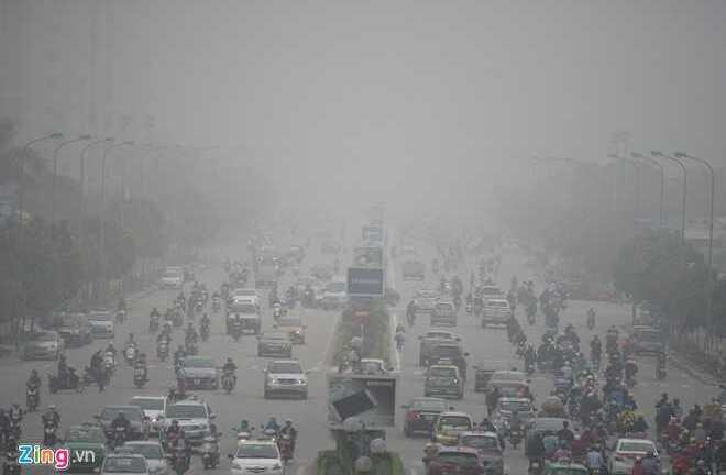 Sương mù dày đặc bao phủ Hà Nội