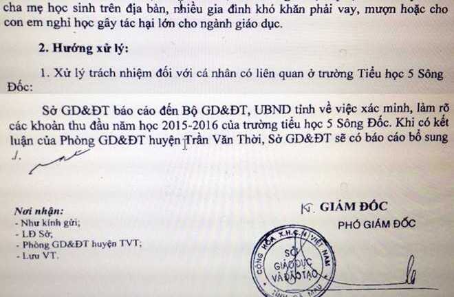 Bắt thu 5 khoản tiền một lần, hiệu trưởng bị kỷ luật