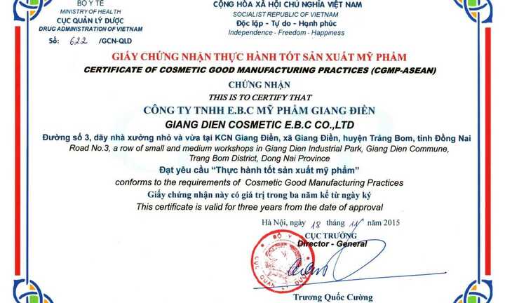 Mỹ phẩm White Doctors đã được công nhận