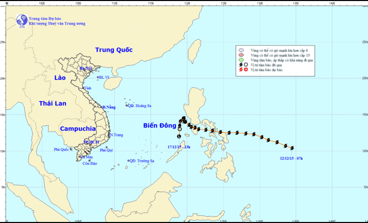 Diễn biến cuối cùng của cơn bão số 5 trên Biển Đông