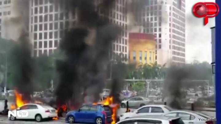 Clip: Kinh hoàng ném bom đánh ghen ở Malaysia