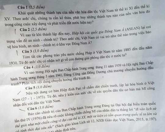 'Tranh chấp chủ quyền biển đảo ở Biển Đông' vào đề thi học sinh giỏi quốc gia 2016