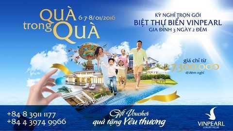 Vinpearl Gift Voucher ưu đãi đặc biệt duy nhất trong '3 ngày vàng'