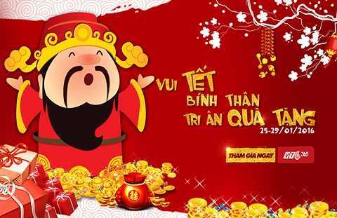 VTC365 tặng hàng nghìn lì xì may mắn nhân dịp Tết Bính Thân