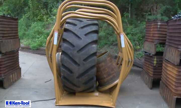 Lốp xe 'khủng' đường kính 1,8m lúc phát nổ sẽ ra sao?