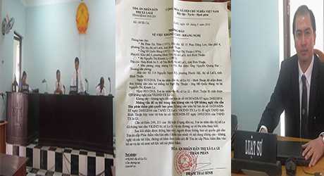 Kháng nghị hủy án vụ kê biên tài sản hợp pháp của dân tại Bình Thuận