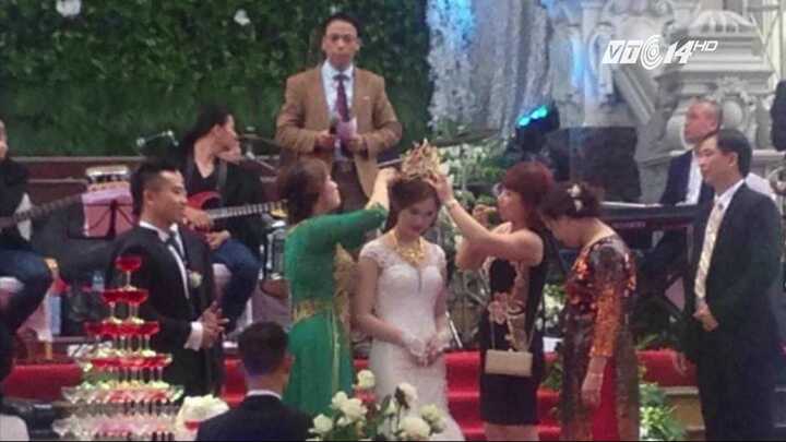 Xôn xao đám cưới mẹ chồng tặng con dâu vương miện 100 cây vàng ở Nam Định