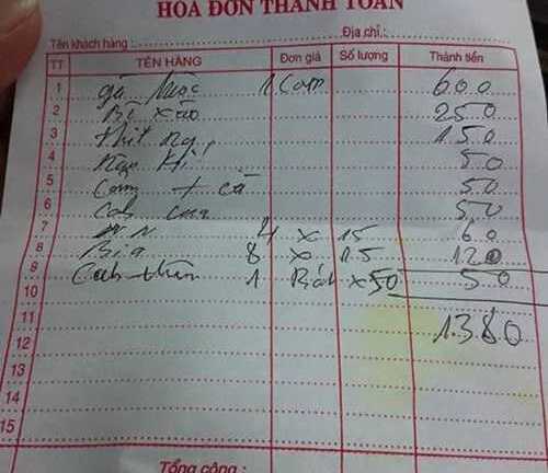 Ăn xong gọi thanh toán: Ngã ngửa với hóa đơn có giá cắt cổ