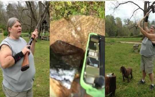 Clip: Không nghe lời, con bị mẹ 'tiêu diệt' iPhone bằng súng và búa tạ