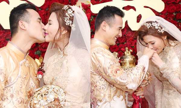 Lương Thế Thành – Thúy Diễm trao nhau nụ hôn ngọt ngào trong ngày cưới