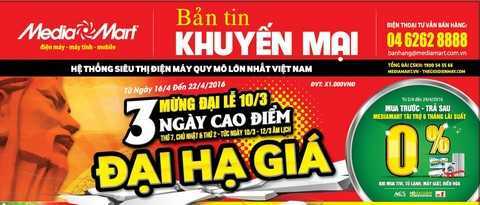 3 ngày cao điểm đại hạ giá tại MediaMart