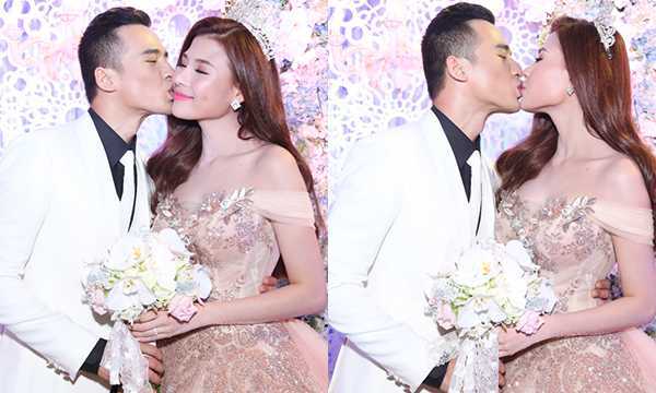 Thúy Diễm - Lương Thế Thành hôn nhau say đắm hạnh phúc trong ngày cưới