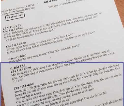 Phim 'Hậu duệ mặt trời' vào đề thi Vật lý xôn xao dân mạng