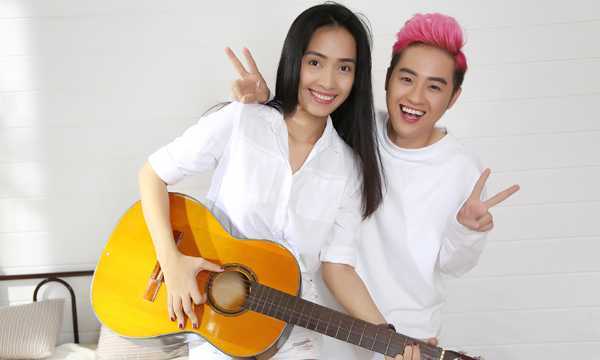 Thanh Duy hớn hở bên Ái Phương dù quay MV chuyện tình buồn