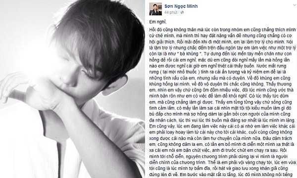 Sơn Ngọc Minh viết tâm thư ‘kể tội’ trợ lý của mình