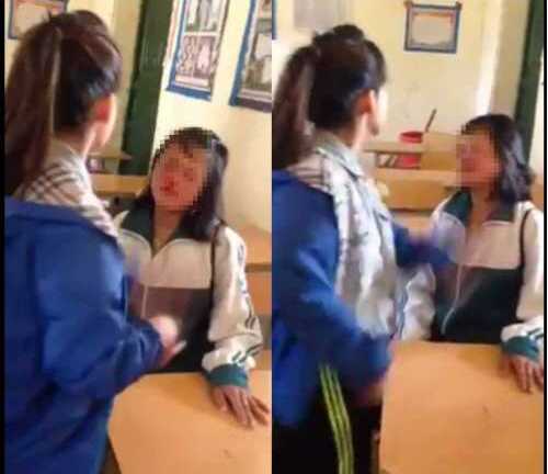 Nữ sinh tát bạn chảy máu mũi ngay trong lớp học