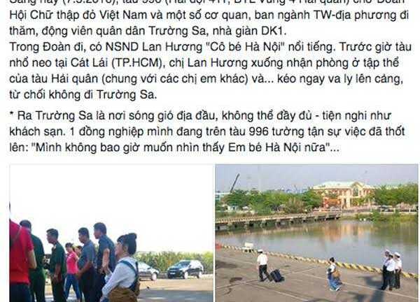 Không lên tàu đi Trường Sa, 'Em bé Hà Nội' bị dư luận đòi tước danh hiệu NSND