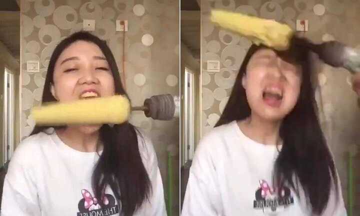 Clip: Thiếu nữ thử ăn ngô bằng máy khoan và cái kết đau lòng