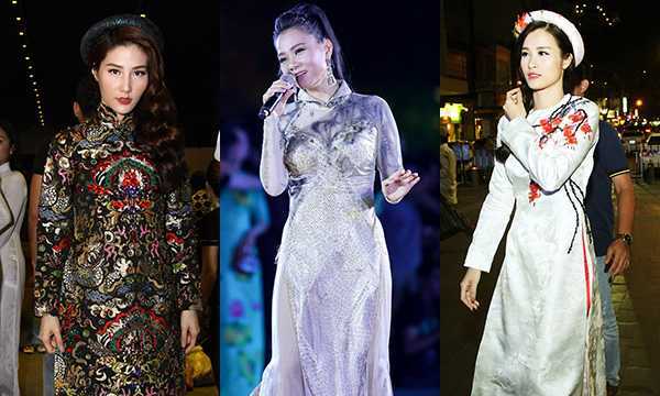 Thu Minh – Đông Nhi – Diễm My diện áo dài nổi bật trên phố đi bộ