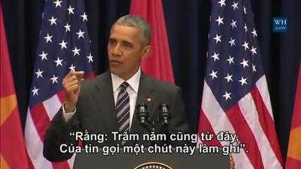 Clip: Tổng thống Obama tự tin lẩy Kiều, trích nhạc Trịnh