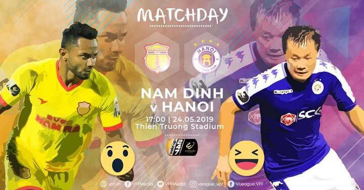 Trực tiếp Nam Định vs Hà Nội FC vòng 11 V-League 2019