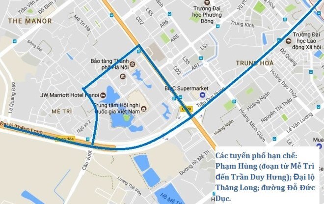 Hà Nội phân luồng 10 tuyến phố phục vụ APEC