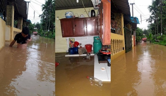 Mưa lớn kéo dài, nước ngập ngang bụng ở TP Yên Bái