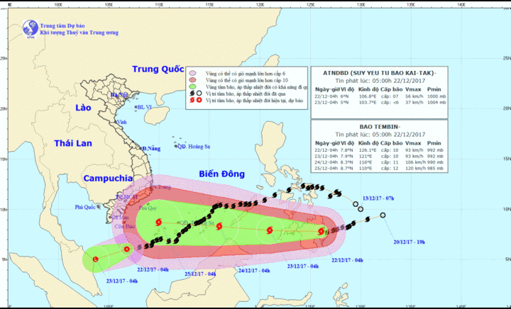 Bão số 15 suy yếu thành áp thấp nhiệt đới, bão Tembin liên tục mạnh thêm