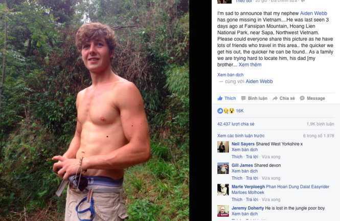 Kêu gọi tìm kiếm chàng trai Tây mất tích tại Sa Pa