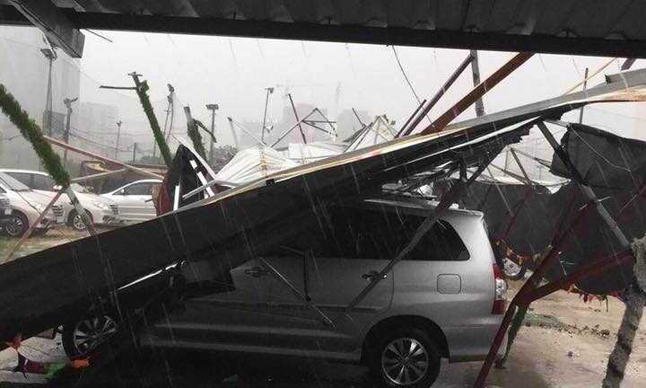 Bão số 1: Rạng sáng Hà Nội mưa to, gió giật, đường ngập