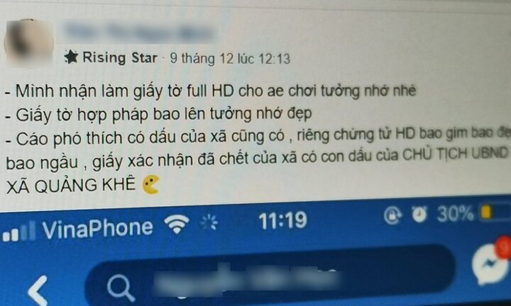 Hacker đánh sập Facebook cá nhân bằng giấy chứng tử tại Việt Nam