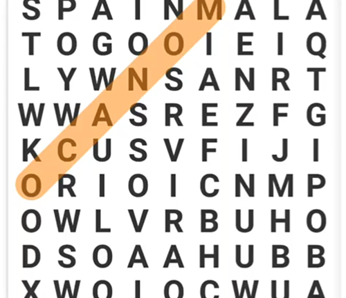 Bạn có thể tìm tên 8 quốc gia từ bảng chữ dưới đây trong 5 phút?