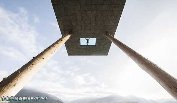 Thót tim xem bể bơi treo lơ lửng ở vách núi