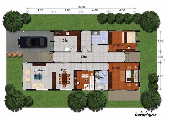 Những mẫu nhà 1 tầng cho vợ chồng trẻ đầy đủ công năng đẹp không tưởng