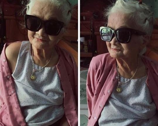 Bà ngoại 82 tuổi tay bó bột vẫn chụp ảnh tự sướng làm náo loạn mạng xã hội