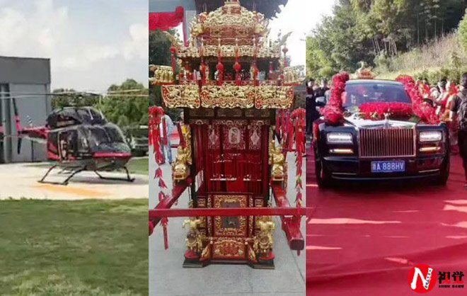 Choáng với đám cưới được làm như phim cổ trang, kiệu rước và sính lễ bạc tỷ