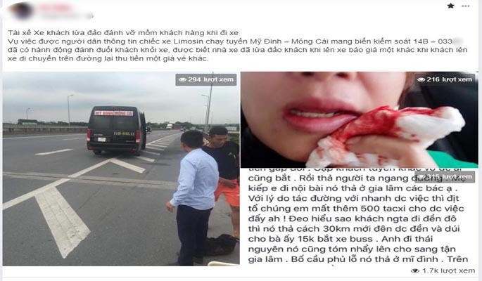 Nhà xe 'chặt chém' giá vé, trả khách giữa đường, còn đánh phụ nữ chảy máu mồm