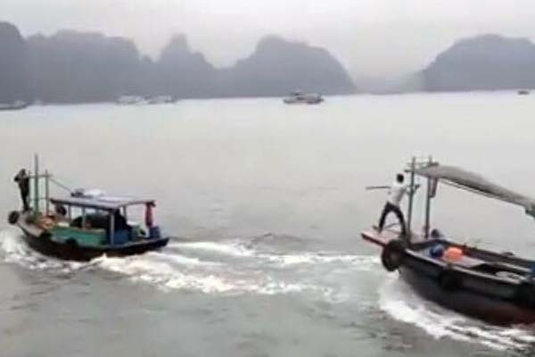 Tịch thu tàu ngư dân đuổi nhau trên Vịnh Hạ Long