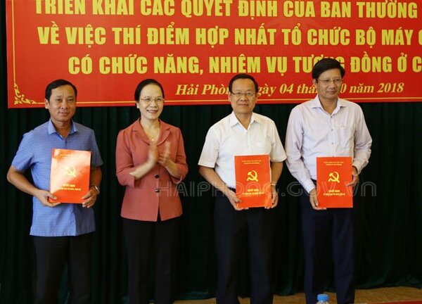 Hải Phòng thí điểm hợp nhất một số cơ quan Đảng và chính quyền