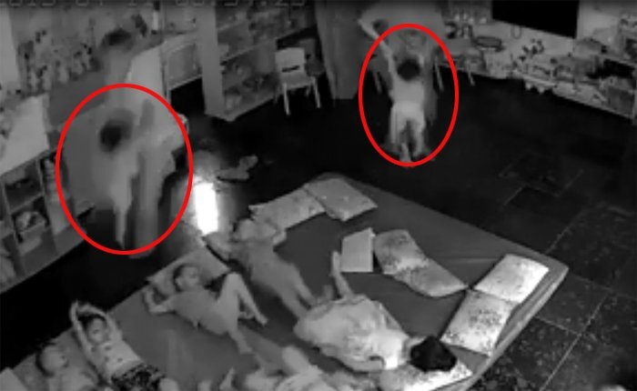 Phẫn nộ nhân viên cơ sở mầm non tư thục cầm 2 tay trẻ quăng xuống nền nhà như làm xiếc