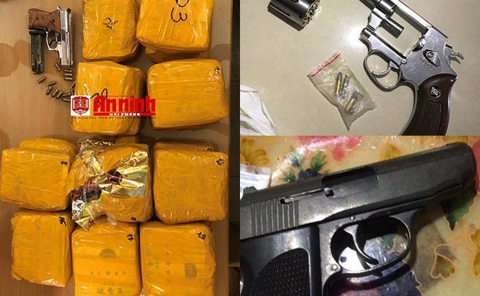 Đánh sập đường dây ma túy liên tỉnh, thu 5 khẩu súng và 20 kg ma túy đá