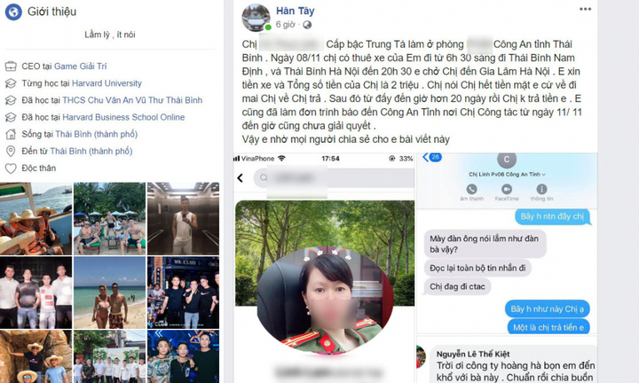 Nữ trung tá công an Thái Bình bị tố ‘bùng’ tiền thuê xe