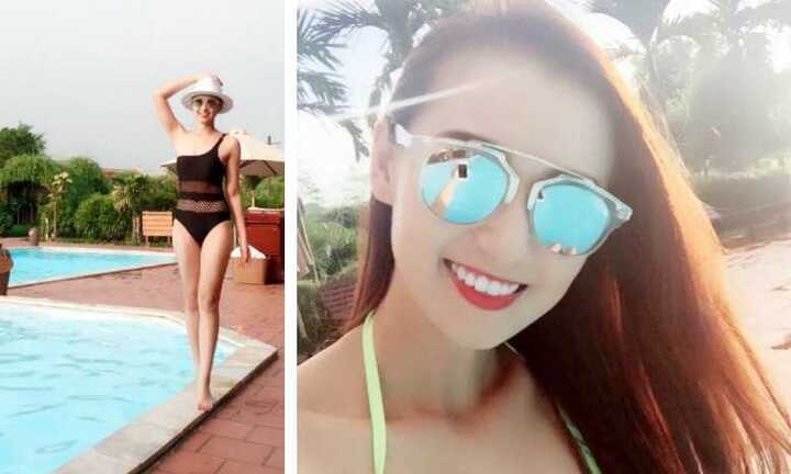 Lã Thanh Huyền gợi cảm với bikini bên chồng con