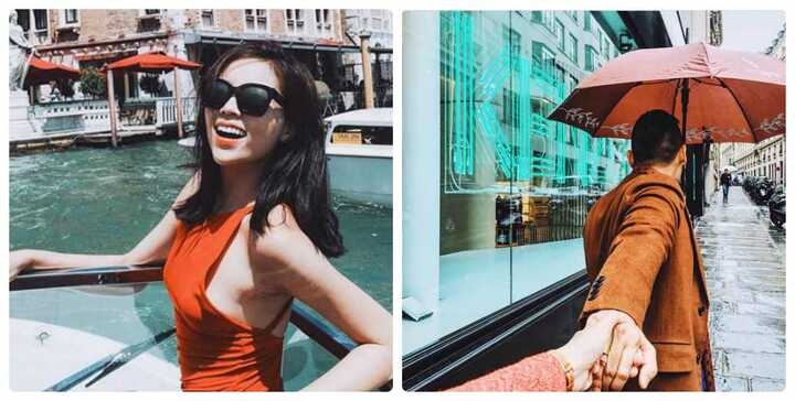 Hoa hậu Kỳ Duyên tung tăng dạo chơi Italia với bạn trai đại gia