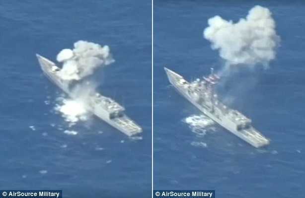 Tàu khu trục Mỹ bị bắn phá tan tác trên Thái Bình Dương