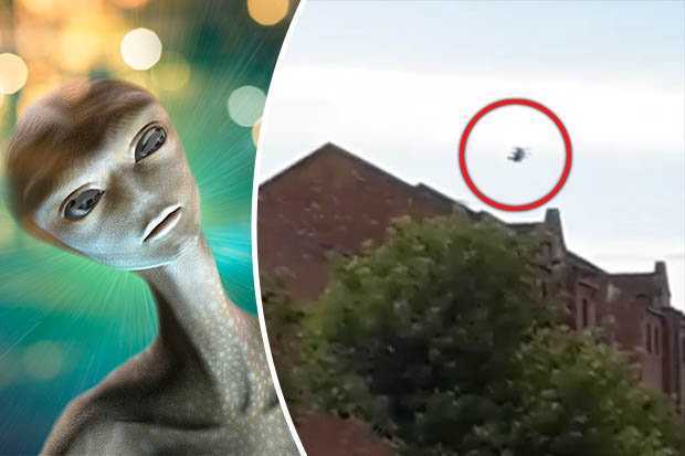 UFO màu đen kỳ bí lơ lửng trên bầu trời Scotland