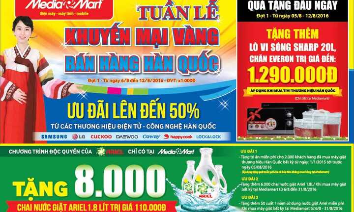 Tuần lễ khuyến mại vàng bán hàng Hàn Quốc tại MediaMart